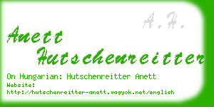 anett hutschenreitter business card